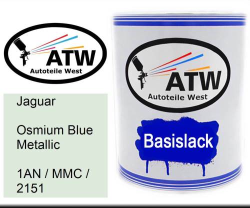 Jaguar, Osmium Blue Metallic, 1AN / MMC / 2151: 1L Lackdose, von ATW Autoteile West.